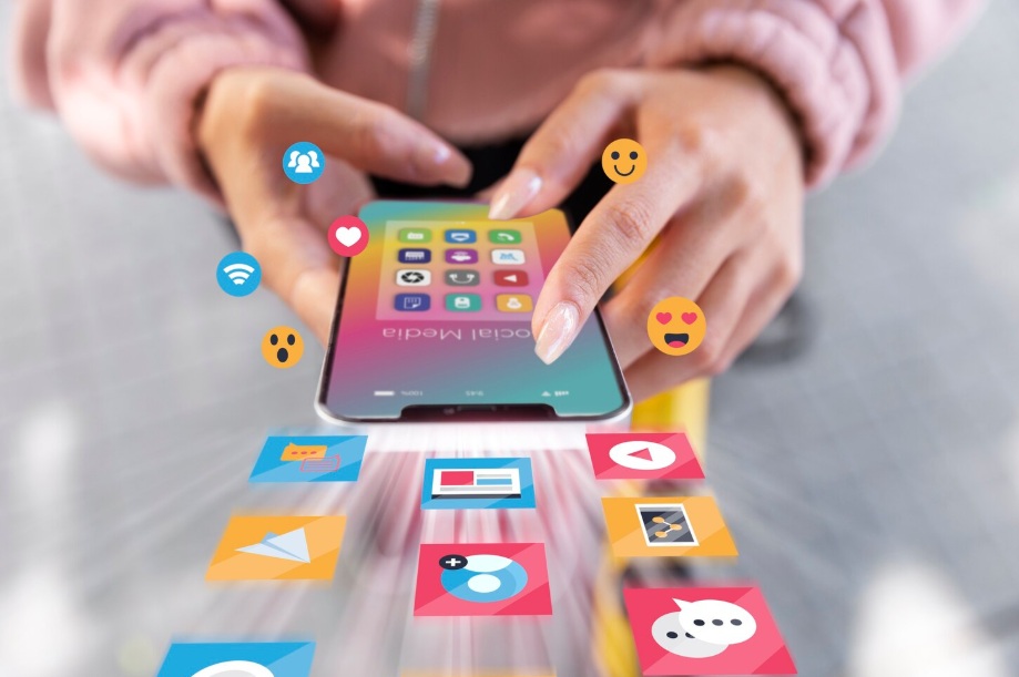Smartphone with social media applications